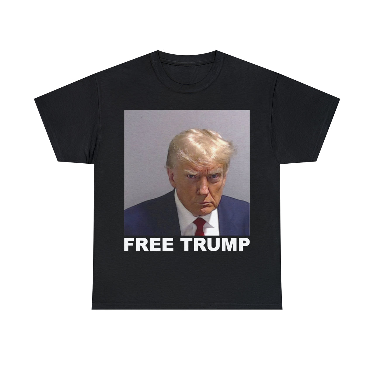 FREE TRUMP Mugshot T-Shirt- Black