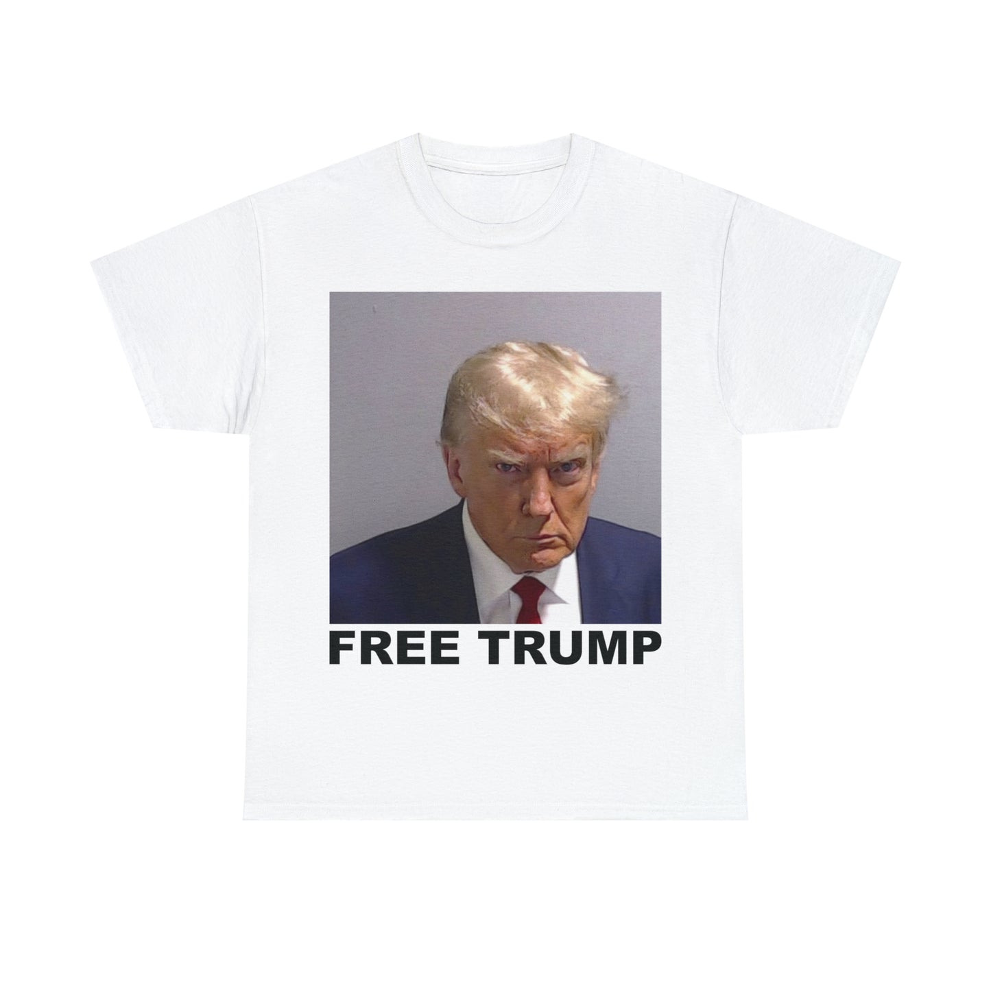 FREE TRUMP Mugshot T-Shirt in White